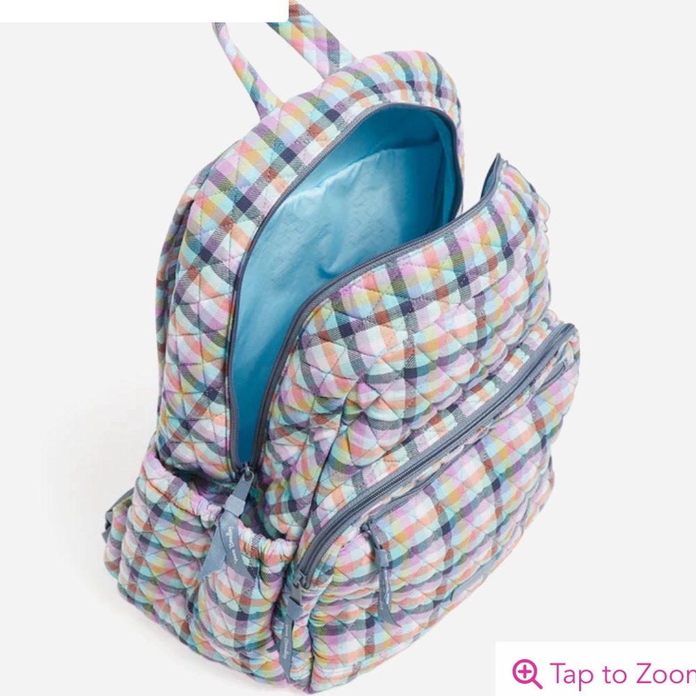 VB Essential Backpack - Gingham Plaid NWT - Picture 2 of 4